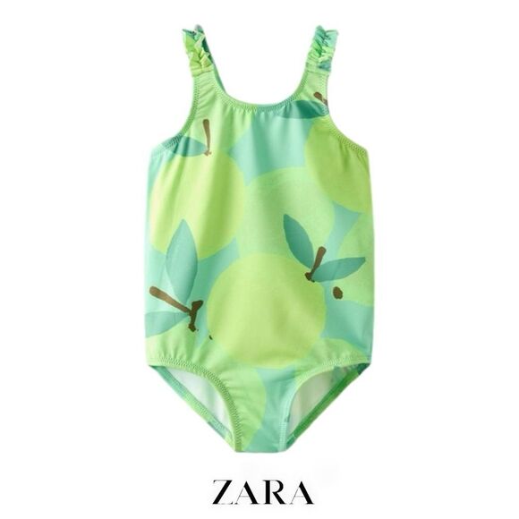 ZARA Kids | Green | FRUITS SWIMSUIT - Picture 1 of 5